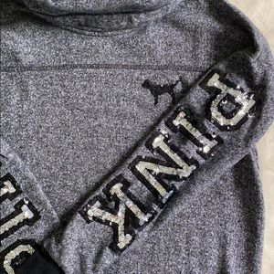 PINK gray sequins sweater